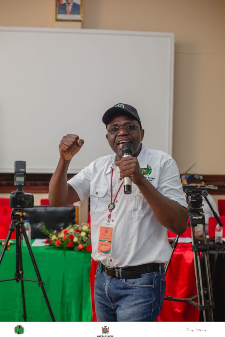 In a solidality mood - Comrade Deputy General Secretary Admin. Chola Kakunta at the 2025 3rd Supreme Concil